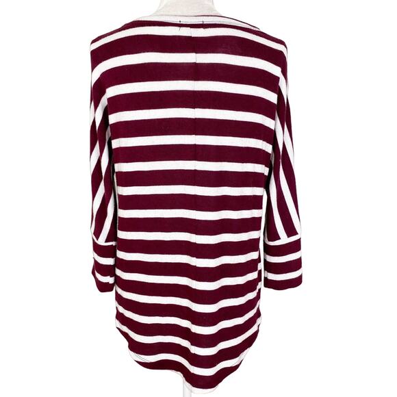 Mix by 41Hawthorn Sweater Medium Maroon White Stripes Super Soft - Picture 2 of 9
